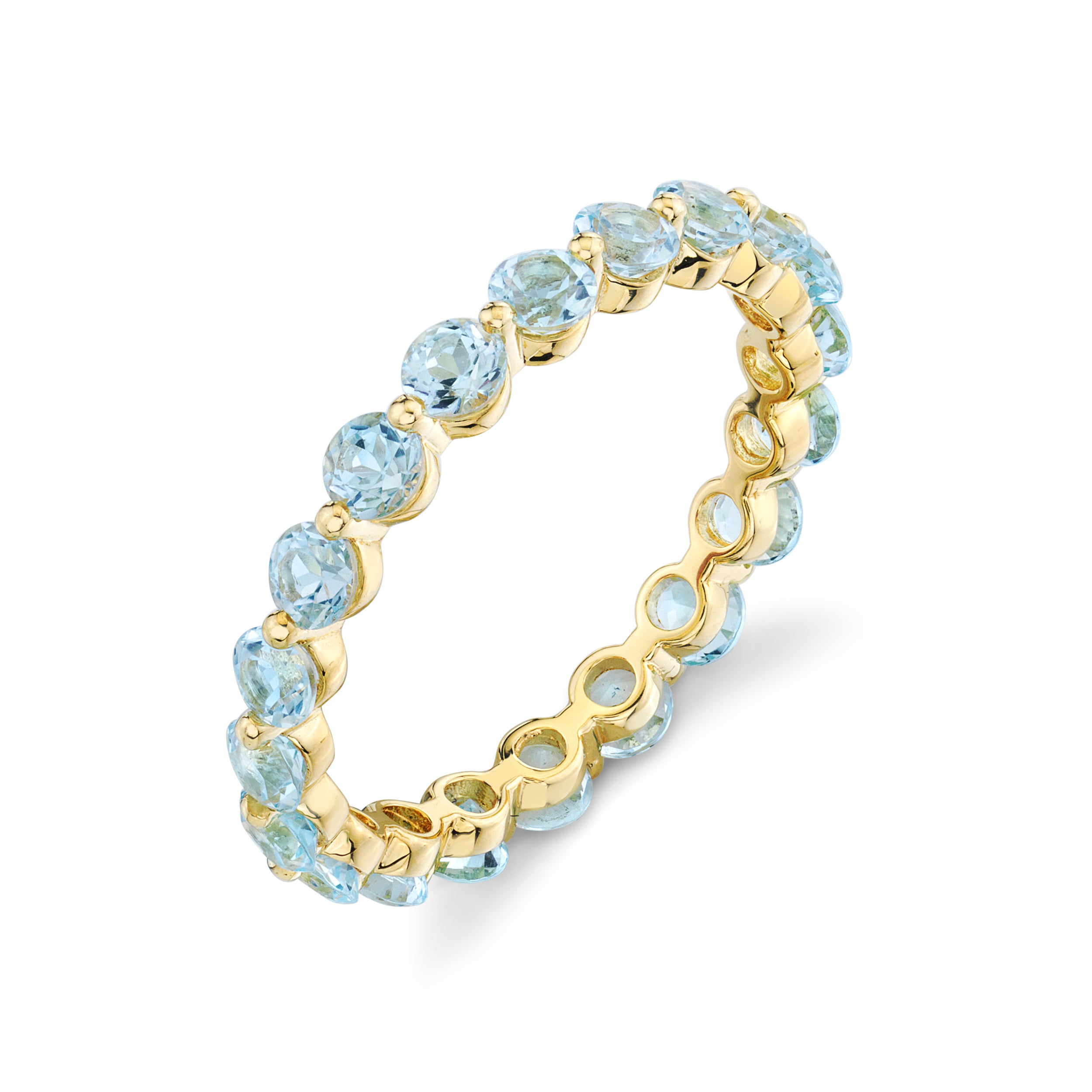 Sky Blue Topaz Eternity Band with Prong Spacers