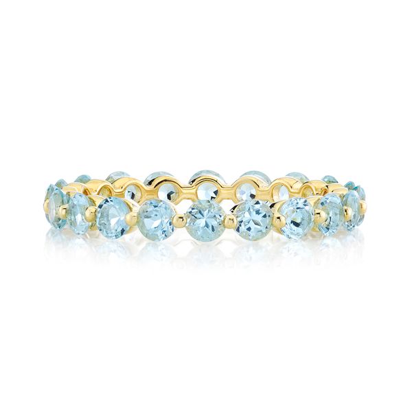 Sky Blue Topaz Eternity Band with Prong Spacers